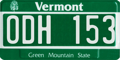 VT license plate ODH153