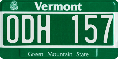 VT license plate ODH157
