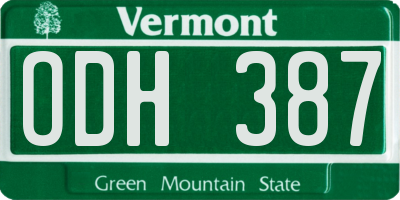 VT license plate ODH387