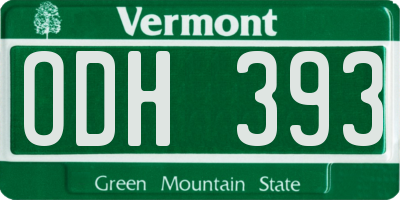 VT license plate ODH393