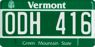 VT license plate ODH416