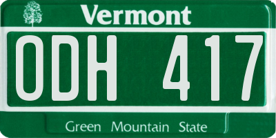 VT license plate ODH417