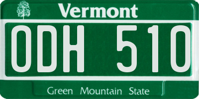 VT license plate ODH510