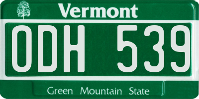 VT license plate ODH539