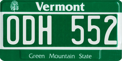 VT license plate ODH552