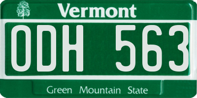 VT license plate ODH563