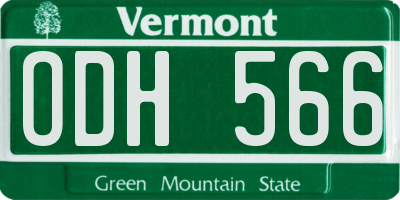 VT license plate ODH566