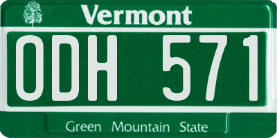 VT license plate ODH571