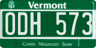 VT license plate ODH573