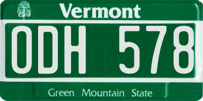 VT license plate ODH578