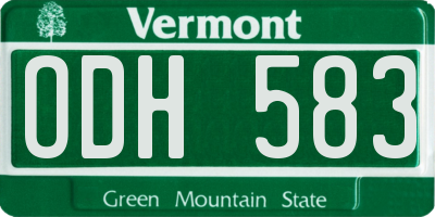 VT license plate ODH583