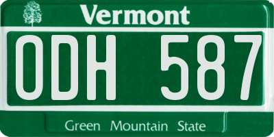 VT license plate ODH587