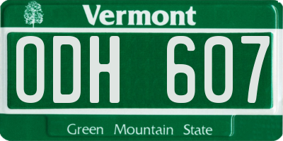 VT license plate ODH607