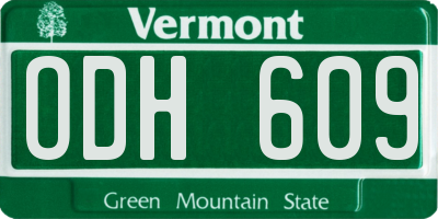 VT license plate ODH609