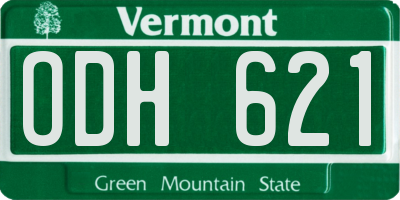 VT license plate ODH621