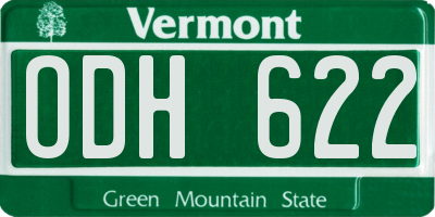 VT license plate ODH622
