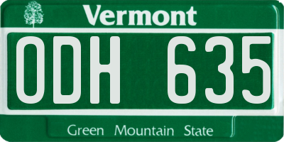 VT license plate ODH635