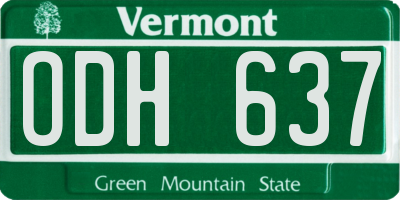 VT license plate ODH637
