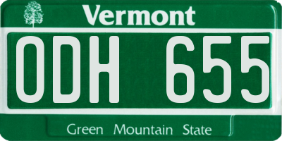 VT license plate ODH655