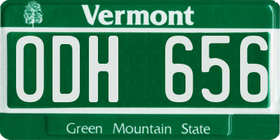 VT license plate ODH656