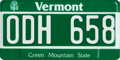 VT license plate ODH658