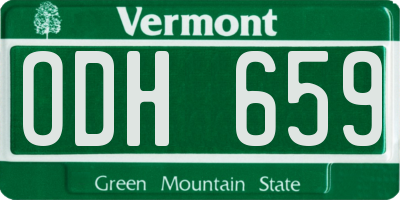 VT license plate ODH659