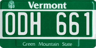 VT license plate ODH661