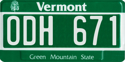 VT license plate ODH671
