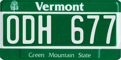 VT license plate ODH677