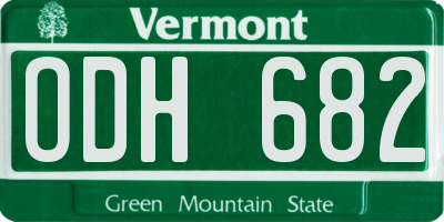 VT license plate ODH682