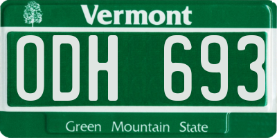 VT license plate ODH693