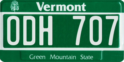 VT license plate ODH707