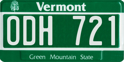 VT license plate ODH721