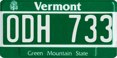 VT license plate ODH733