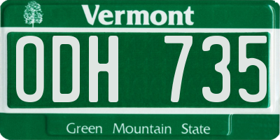 VT license plate ODH735