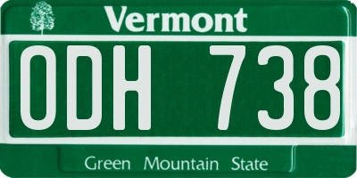 VT license plate ODH738