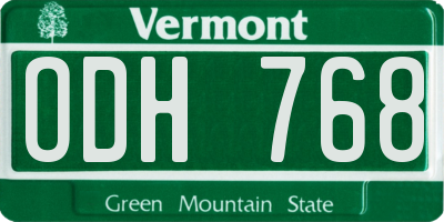 VT license plate ODH768