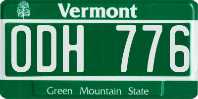 VT license plate ODH776