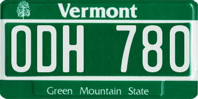 VT license plate ODH780