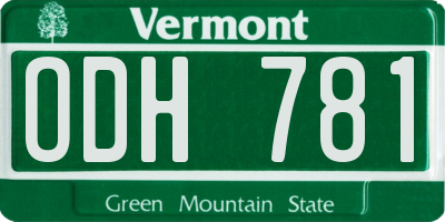 VT license plate ODH781
