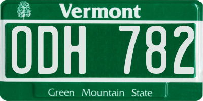 VT license plate ODH782