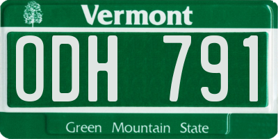 VT license plate ODH791