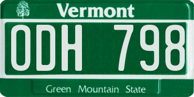 VT license plate ODH798