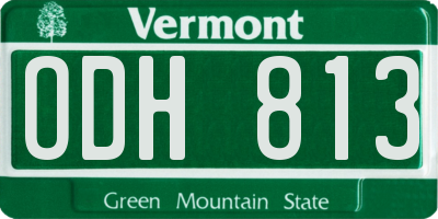 VT license plate ODH813