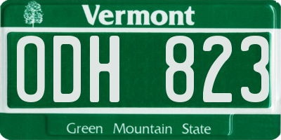 VT license plate ODH823