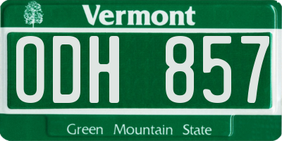 VT license plate ODH857
