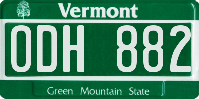 VT license plate ODH882