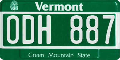 VT license plate ODH887
