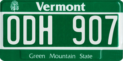 VT license plate ODH907