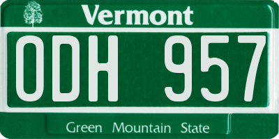 VT license plate ODH957